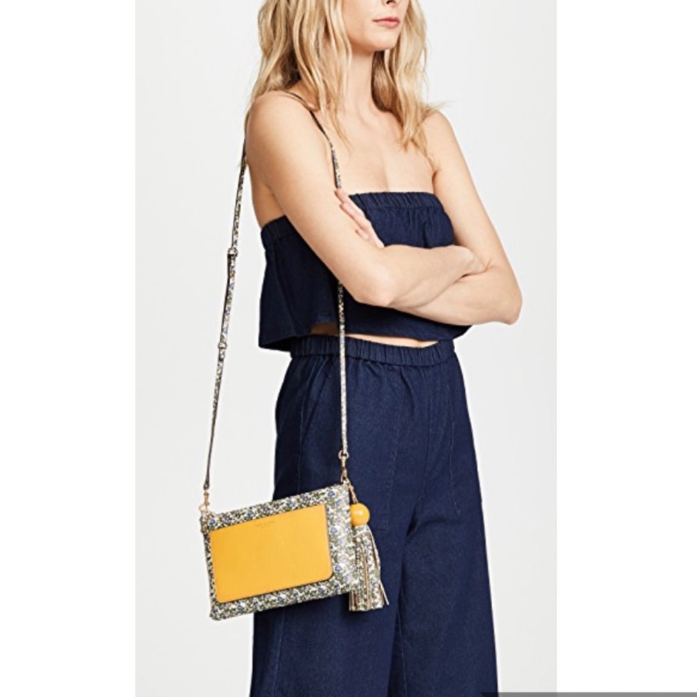 Tory Burch Tassel Print Leather Crossbody Bag
